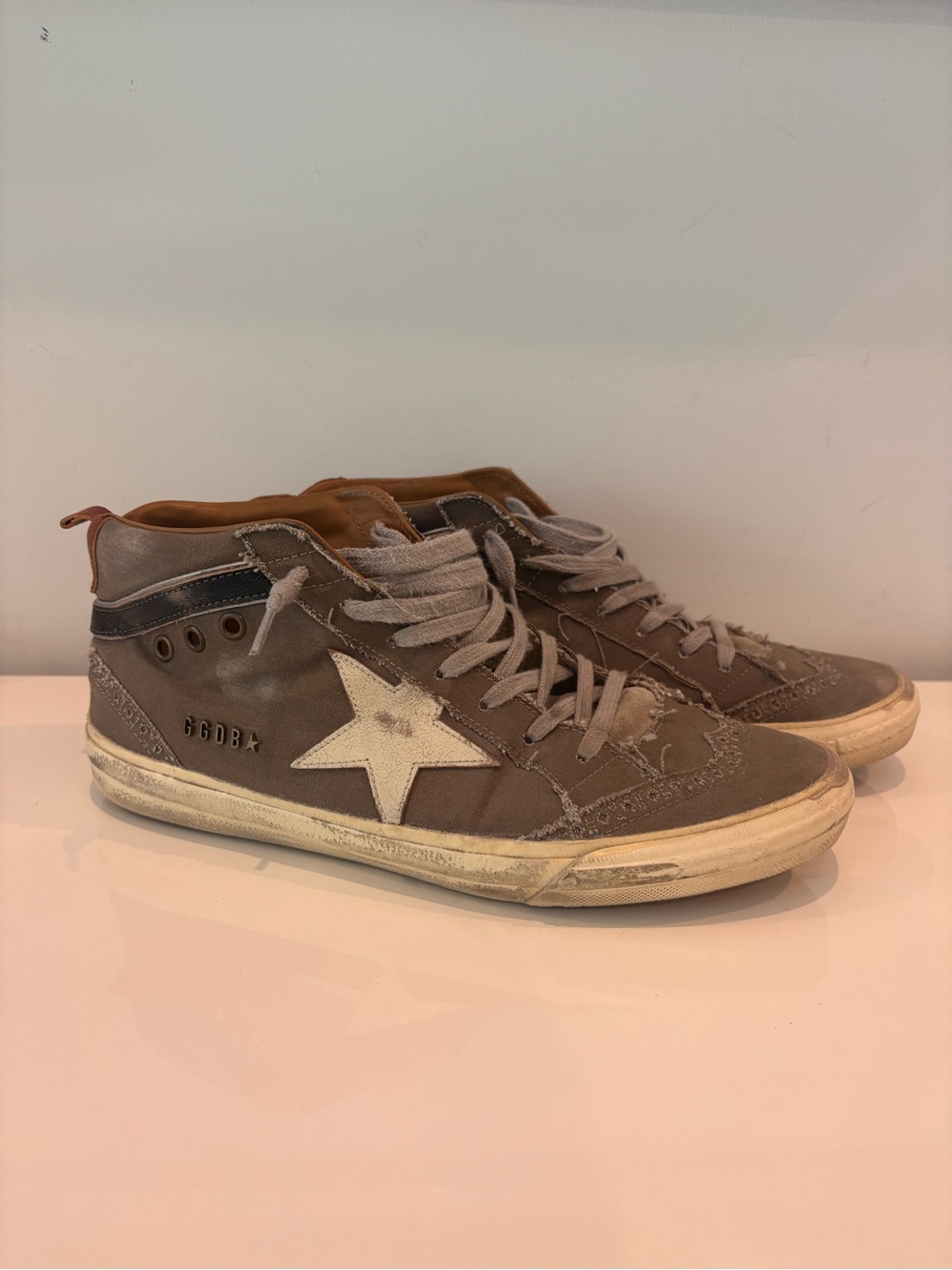 Golden Goose Mid Star Brown Canvas Sneakers Men 8 EU 41 w/ Dust Bag